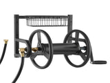Wall Mounted Garden Hose Reel 125ft 5/8 in Metal Hose Reel with Basket V952-GQSSGJP125FTTLQ5I002V0