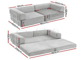Artiss Convertible Folding Sofa Bed Grey SBED-E-FLD03-2S-GY-AB
