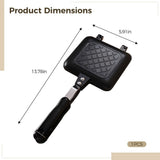 Double-Sided Panini Maker Sandwich Maker, Non-Stick Waffle Griddle, Portable Baking Tray Aluminum V1369-AZ3-W-08660