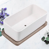 SWETRACE Ceramic Oblong Flower Pot White 1 Set 6.7X3.3In V1189-LWWAL-20260327-03580