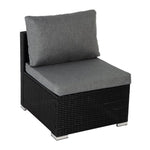 Large Modular Outdoor Ottoman Lounge Set in Black V264-OTF-509S-541S-BLK