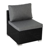 Large Modular Outdoor Ottoman Lounge Set in Black V264-OTF-509S-541S-BLK