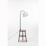 Naples Tripod Floor Lamp Shelf Storage Drawer Bed Side Table Light w/ USB Charger V563-75177
