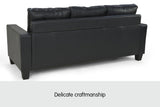 Sarantino Corner Sofa Lounge Couch with Chaise - Black SFA-ASA-JOM-BK