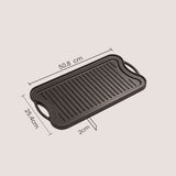 SOGA 50.8cm Cast Iron Ridged Griddle Hot Plate Grill Pan BBQ Stovetop ZPAI009