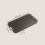 SOGA 2X 50.8cm Cast Iron Ridged Griddle Hot Plate Grill Pan BBQ Stovetop ZPAI009X2