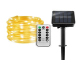 Solar LED Rope Lights Christmas Decorative Light 32.8ft 100 LEDs Remote Control 8 Light Modes Timing V1294-YM0901-H36131WW