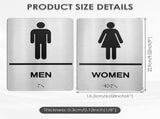 2-Pack Aluminum Restroom Sign Tool-Free, Damage-Free Installation, Accessible Design, Silver, 9" x V1366-AZ2-W-15096