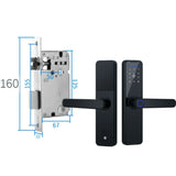 Digital Smart Door Lock Fingerprint APP Key Card Password Electronic Home Lock V201-LOCK290BL8AU