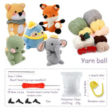 4-Piece DIY Crochet Kit for Animals with Hand Knitting Yarn, Needles, Plush Doll, Easy for V1188-TAL-3-386-1