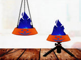 LED Halloween Jack-o'-Lantern Flame Effect Lamp with Dancing Silk Fabric Flame, Rechargeable V1341-ZY-HDWH5XQB-ORANGE-BLUEFLAME