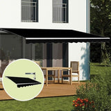 Motorised Outdoor Folding Arm Awning Retractable Sunshade Canopy Black 5.0m x 3.0m V63-842921