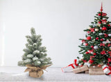 17.72in Desktop Flocking Xmas Tree Simulation Space Saving Reusable Xmas Tabletop Decoration for V1294-YM0901-3115240111611