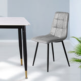 Levede 8x Dining Chairs Kitchen Chair CH1057-PU-4-GYX2