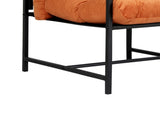 Levede Metal Framed Lounge Chair Velvet in Orange CH1149-BR
