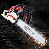 Giantz Chainsaw Petrol 45CC 18" Bar Commercial E-Start Pruning Chain Saw CSAW-SEF-22-RDWH