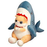 Soft Shark Corgi Dog Plush Toy, Cute Inu Shark Plushie Hugging Doll Plush Pillow Stuffed Animal for V1192-AZ-W-15238