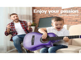 Alpha 34 Inch Classical Guitar Wooden Body Nylon String w/ Stand Beignner Purple GUITAR-D-34-PURPLE-CAPO