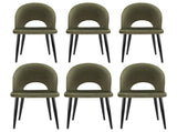 Artiss Dining Chairs Set of 6 Velvet Hollow Green MO-DIN-C-01-VEL-GNX6