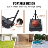 VEVOR Basketball Hoop, 5-7 ft Adjustable Height Portable Backboard System, 28 inch Basketball Hoop & V952-LQK28CKWDJ00OP5HTV0