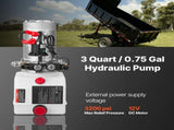 3 L Hydraulic Power Unit, Double Acting Dump Trailer Pump, 22 MPa Max Relief Pressure & 3.4 L/min V952-12VSZYSLXCZYMIESA001V9