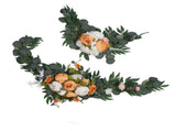 2pcs Artificial Wedding Arch Flowers Colorfast Exquisite Romantic Wedding Welcome Signs Floral V1294-YM0901-3115240006813
