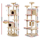 i.Pet Cat Tree 203cm Tower Scratching Post Scratcher Condo Trees House Bed Beige PET-CAT-PCTOP-BE