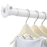 17-52" Closet Rods for Hanging, Stepless Adjustable Metal Closet Rod, 1.3 Inches Heavy Duty V1107-127-67294-WHT3