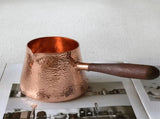 500ml Pure Copper Latte Pitcher Milk Jug with Wooden Handle Kettles Hammer Handcraft Drinkware V1366-AZ2-W-22060