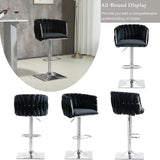 SERENIT Modern Velvet Breakfast Bar Stools Swivel Barstools Adjustable Counter Stools with Backrest V255-SE-SP1782R-BLACK