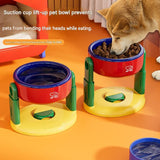 Pink Adjustable Height Pet Bowl With Suction Cup Base Anti-Spill Elevated Feeder For Cats And Dogs V888-ELOSUNG56125-1
