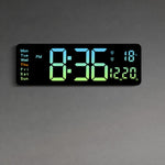 16" Green gradient color Large Digital Big Jumbo LED Wall Desk Clock Display With Temperature V201-FAZ0016GR8AU