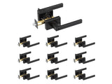 Privacy Door Handle, 10 Pack Matte Black Door Lever, Left or Right Handing Reversible Lever with V952-YSMJSBSFX10J873ECV0