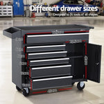 Giantz 6 Drawer Tool Box Chest Cabinet Toolbox Storage Garage Organiser Wheels TB-6DR-ROLL-CT-BK