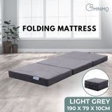 GOMINIMO 3 Fold Folding Mattress Single Light Grey V227-3720101007080