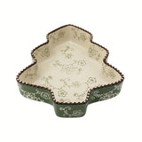 Christmas baking dish, ceramic baking ware, festive tableware, food-grade baking dish, V1106-122-70097-GRN-800ML