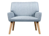 Artiss Armchair Fabric Blue Grey Sebastini UPHO-C-ARM-5098-GY