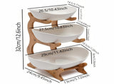 White**Nordic-Style Three-Tier Extendable Fruit Tray Creative Living Room Snack Stand, Adjustable V1102-SGTP001