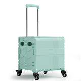 Foldable Rolling Storage Cart with Telescopic Handle - Large Capacity, Portable Utility Box 45L V888-ELOSUNG10738