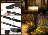 Solar Powered Outdoor Wall Lamp with Radar Motion Sensor, Dual Installation as Wall Mount or Ground V1341-ZY-FWENWRGQ-WARMLIGHT-2PCS