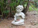 Solar Garden Statues Garden Children Boy Girl Statue Sculpture Decor Boys Girls For V1192-AZ-W-11520