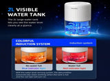 Black Portable Home Quiet Mini Dehumidifier - 2L Large Visible Water Tank, 7-Color Sleep Aid Night V888-ELOSUNG52669
