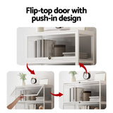 Artiss 5-Tier Display Cabinet Storage Bookshelf Clear Shelf White FUR-T-DSHELF-03-WH