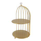 Bird Cage Cosmetic Organizer Gold Space Saving Iron Unique Multifunctional Birdcage Makeup Display V1294-YM0901-3112230083912