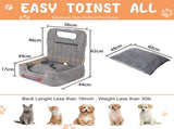 Large Cozy Dog Car Booster Double-Side Cushion Pet Travel Bed with Adjustable Strap V767-P-XD124
