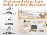 CARLA HOME 2-Tier Metal Desktop Hutch Bookshelf with Grid Panel for Computer Desk and Office LSB-36220