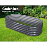 Green Fingers Garden Bed 160X80X42cm Oval Planter Box Raised Container Galvanised GARDEN-OVAL-1608042