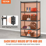 VEVOR Storage Shelving Unit, 5-Tier Adjustable, 907 kg Capacity, Heavy Duty Garage Shelves Metal V952-SXHJC18DX36WX7LTAV0