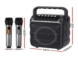 Alpha Portable Karaoke Machine with 2 Wireless Microphones Bluetooth 5.3 KAM-18W-BK
