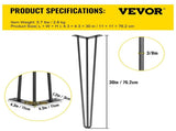 Hairpin Table Legs Heavy Duty Steel 3 Rod Furniture Legs for DIY Tables Desks Benches and Home V767-VVR-TZZT4PCS30YC3G001V0